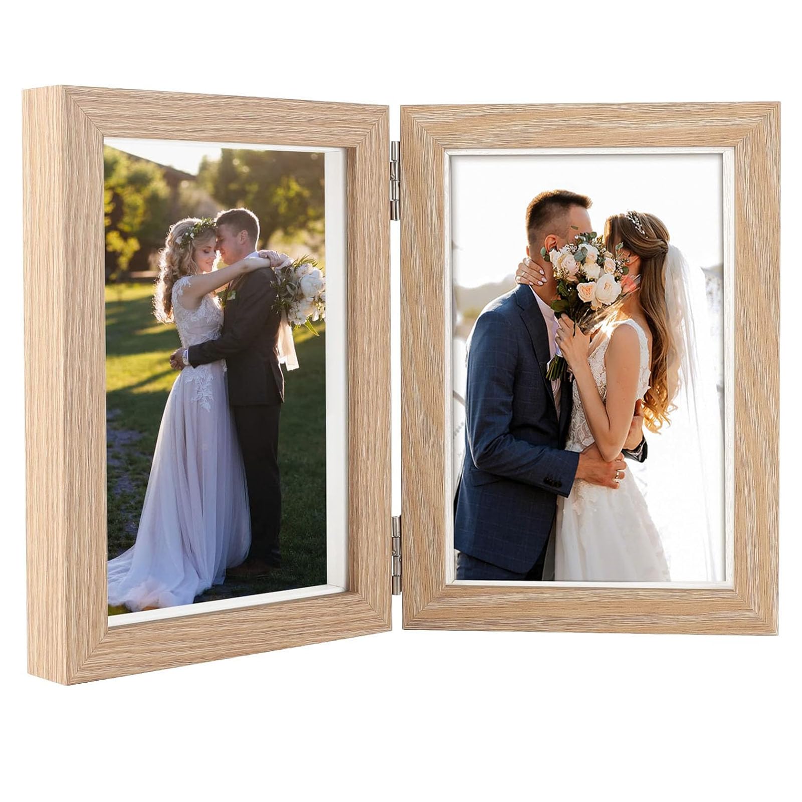 Double Picture Frame, Holds 2 Standard 6x4 Photo Frames for Table